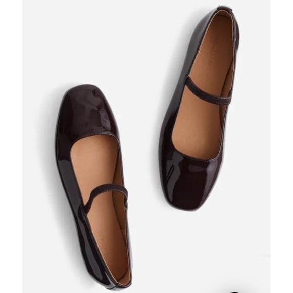 Madewell Shoes - Madewell Greta Ballet Flats Patent Leather Mary Jane Brown Burgundy Womens Sze 8